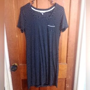 Soma Black and White Polka Dot Sleep Shirt Size Small Like New